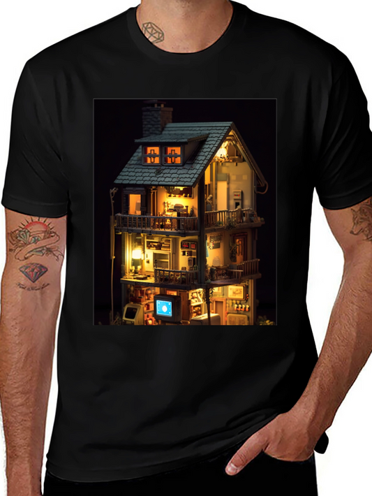 Architectural Dollhouse Graphic Tee - Unique Design