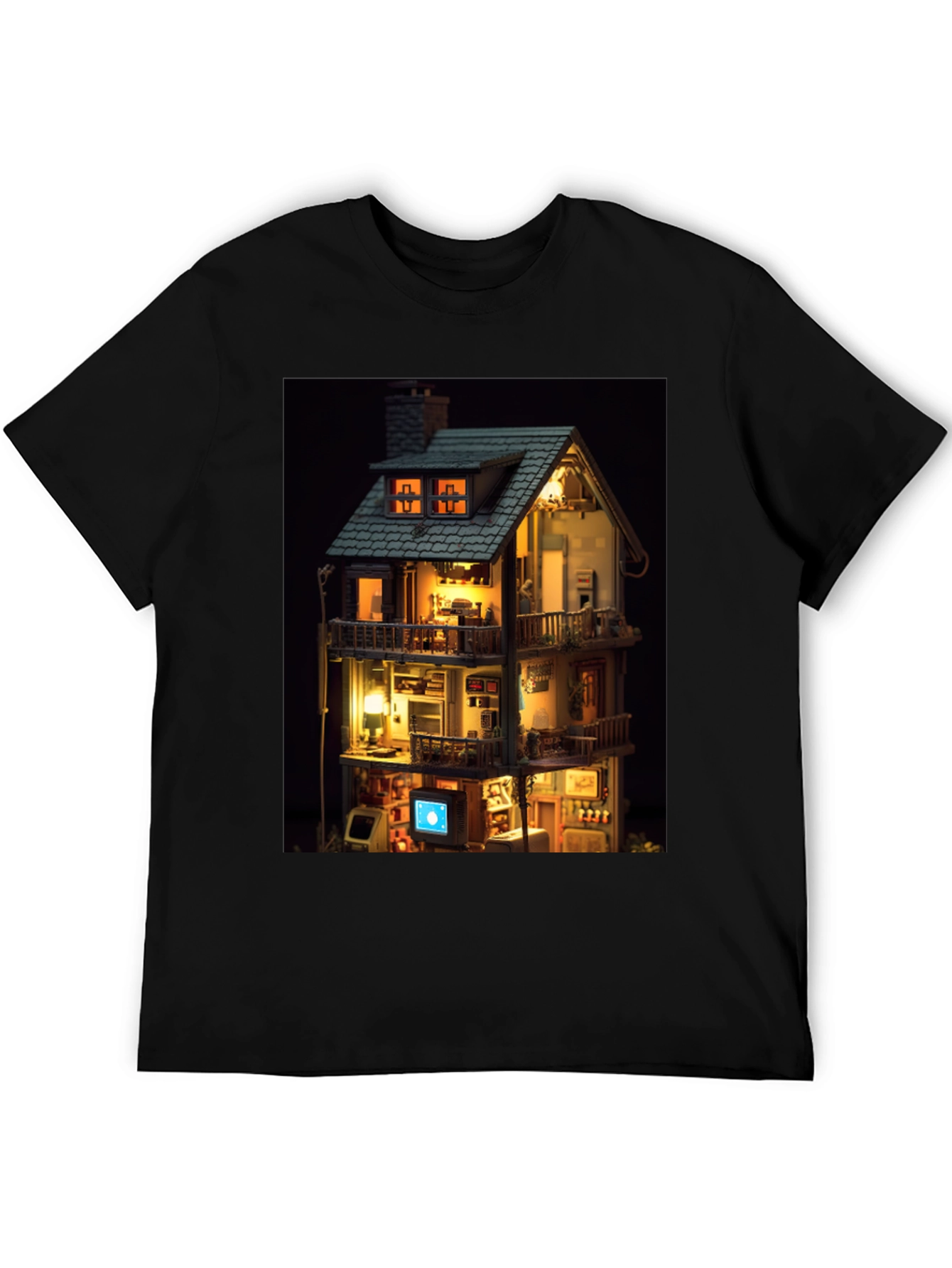Architectural Dollhouse Graphic Tee - Unique Design
