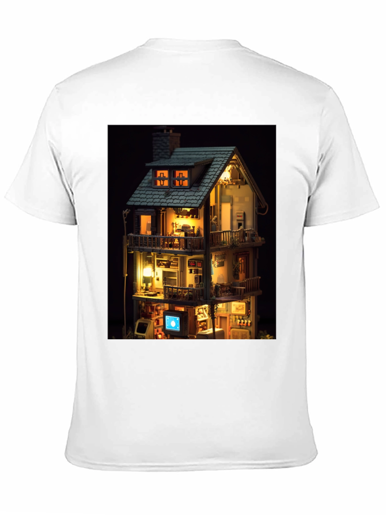Architectural Dollhouse Graphic Tee - Unique Design