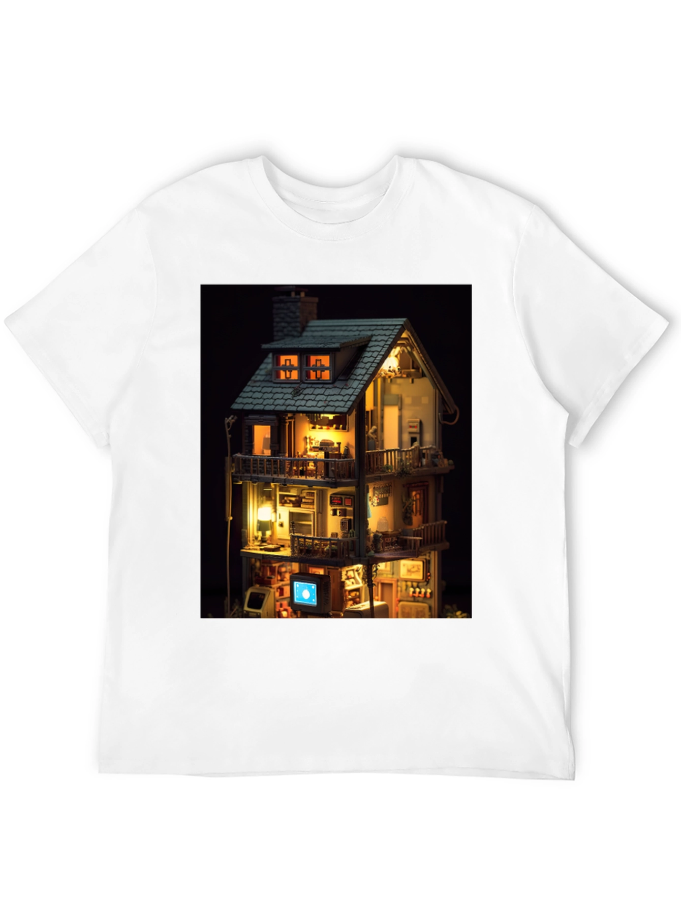 Architectural Dollhouse Graphic Tee - Unique Design