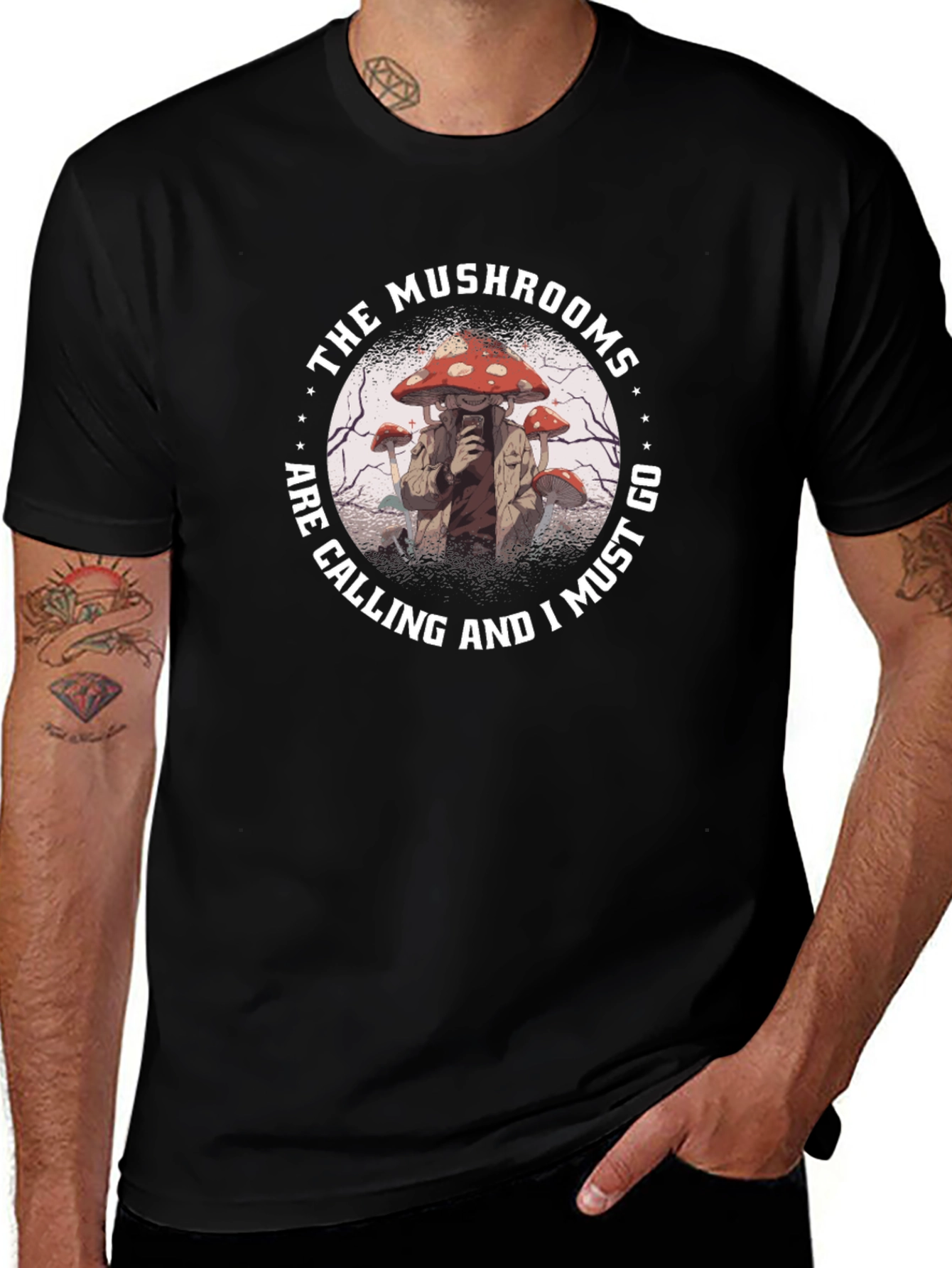 The Mushrooms Are Calling Graphic T-Shirt