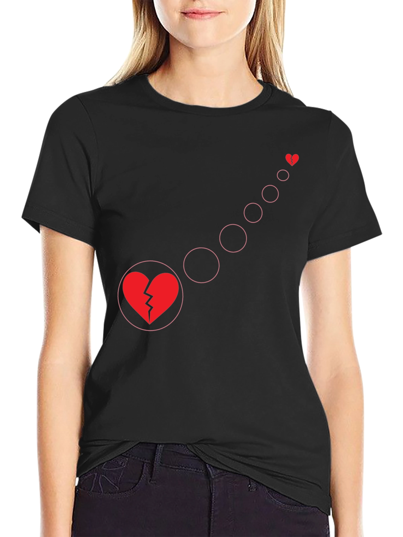 Broken Heart Evolution Black Graphic Tee