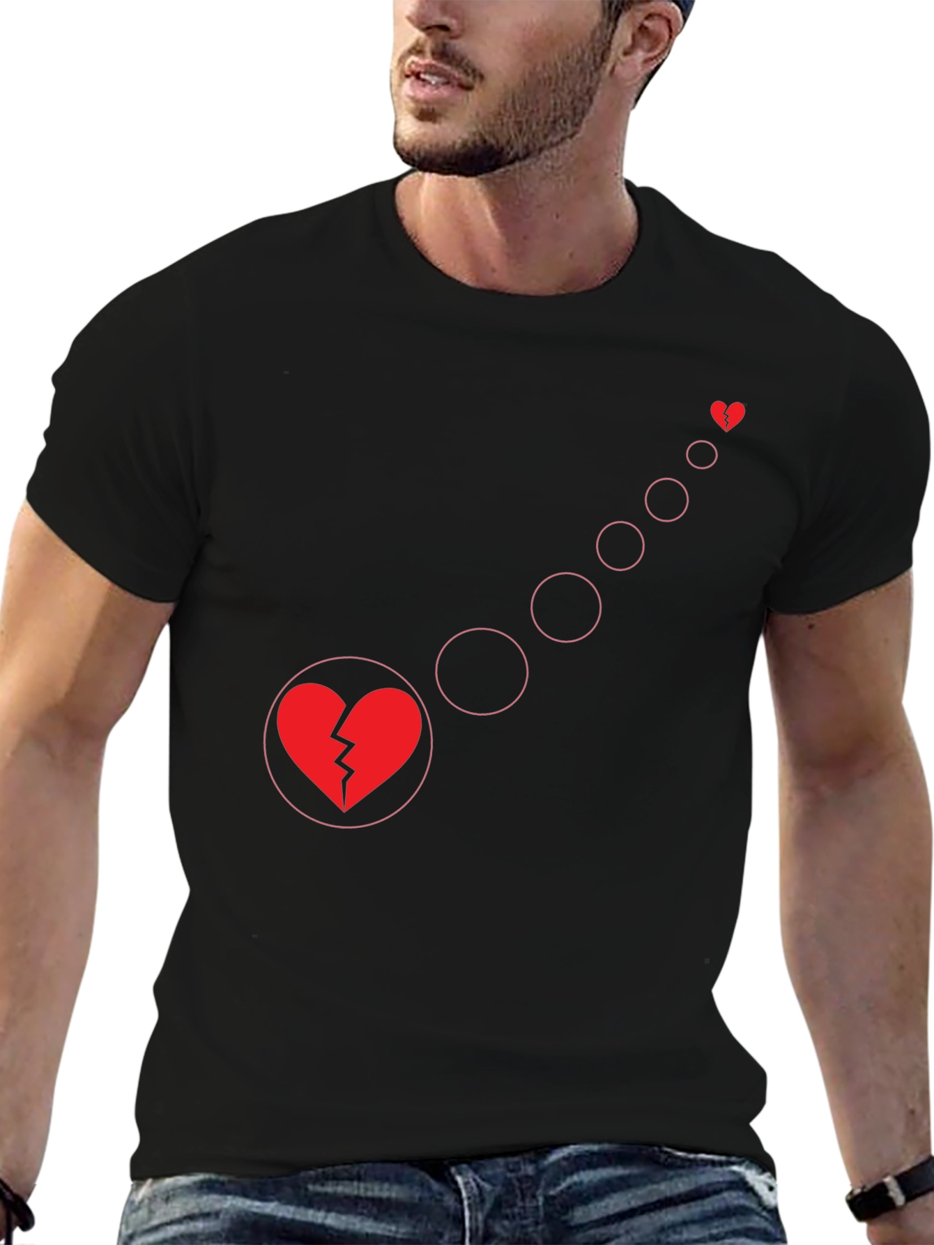 Broken Heart Evolution Black Graphic Tee