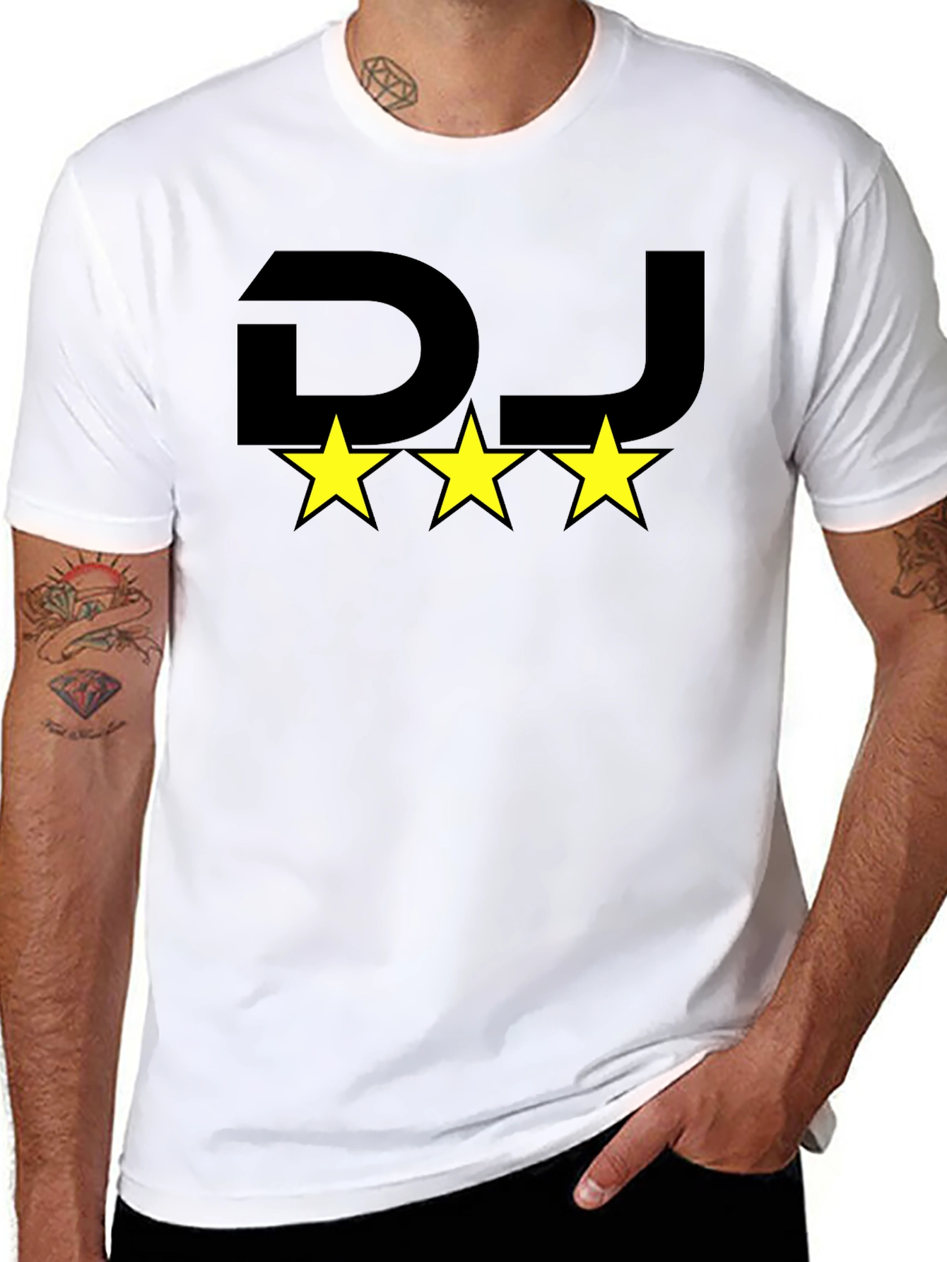 DJ Three Star Graphic Black T-Shirt
