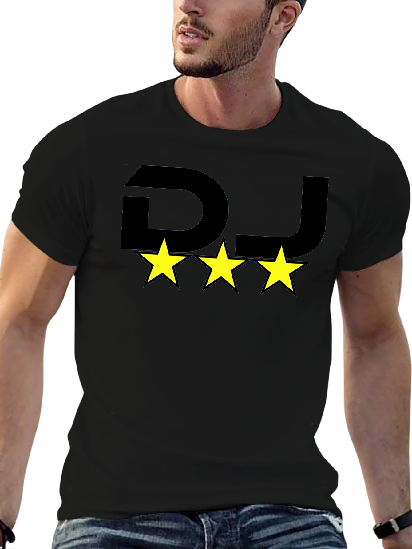 DJ Three Star Graphic Black T-Shirt