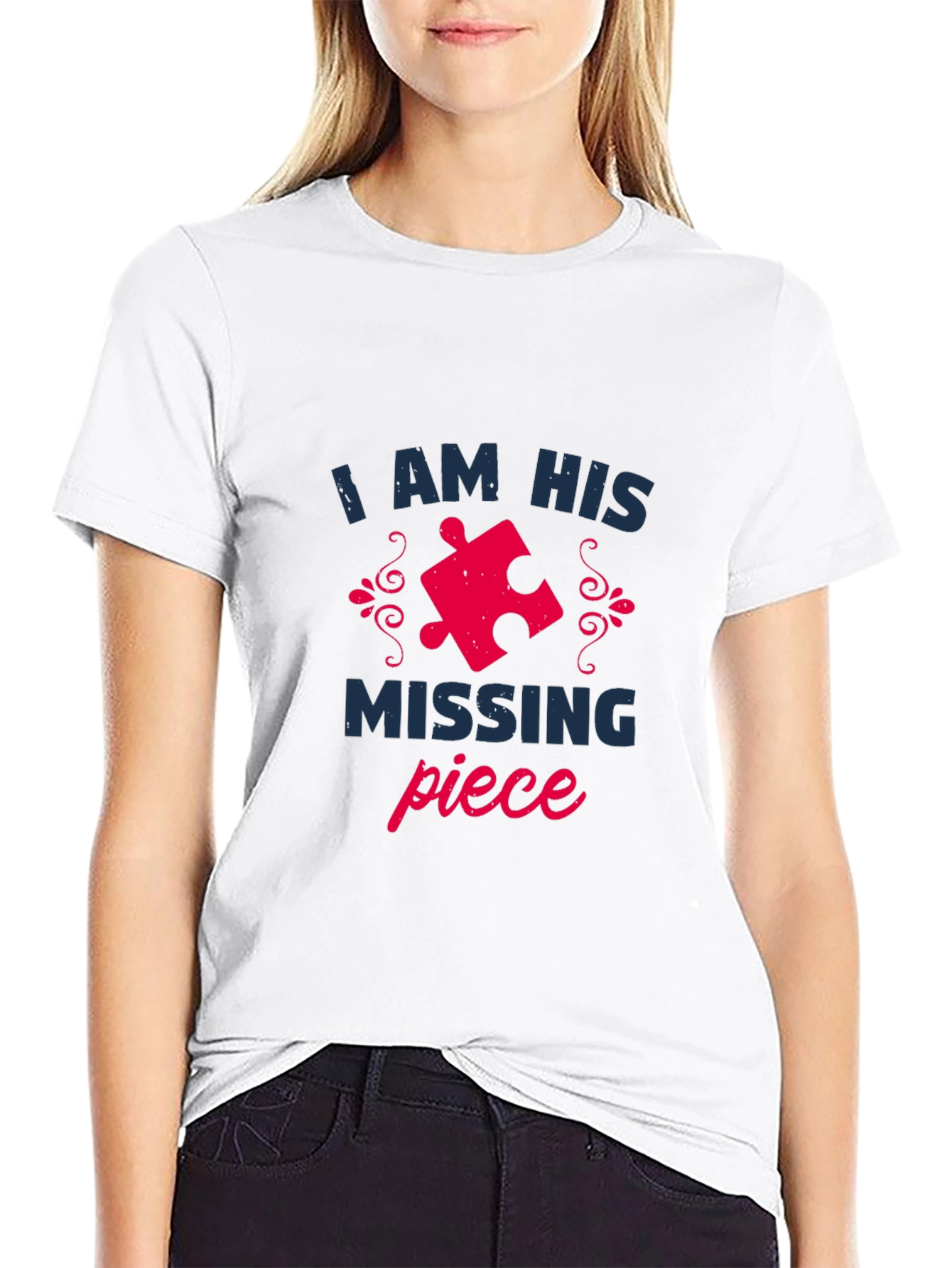 I Am His Missing Piece Matching Couple T-Shirt