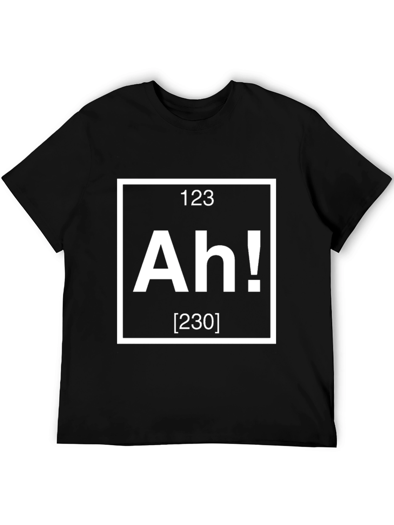 Humorous Ah! Periodic Table Style Black T-Shirt