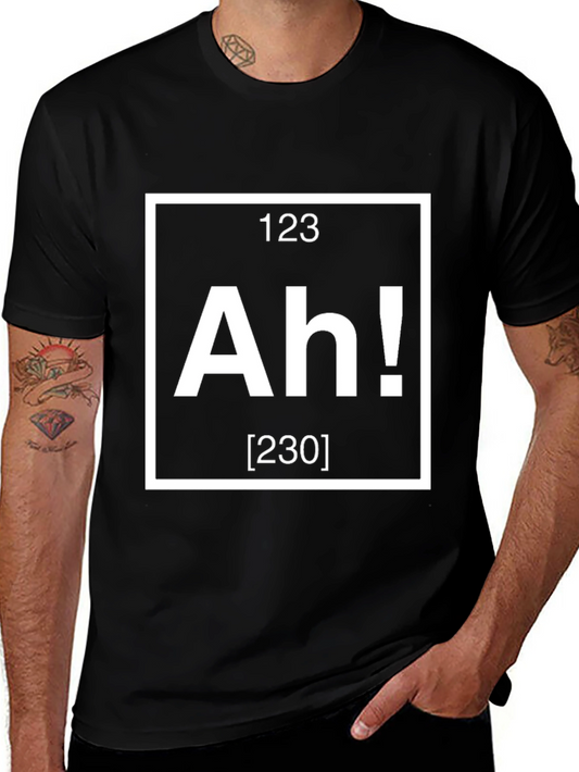 Humorous Ah! Periodic Table Style Black T-Shirt