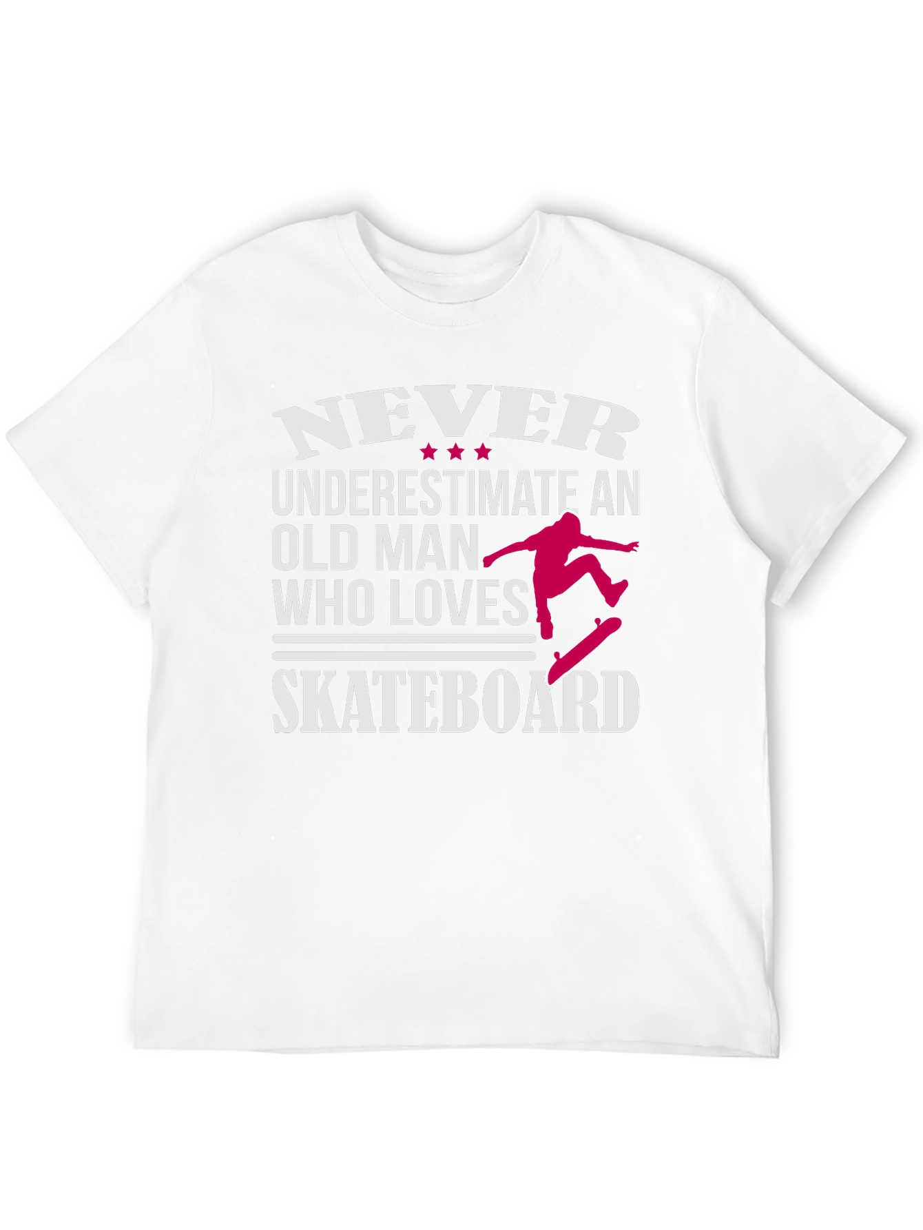 Never Underestimate Old Man Skateboarder Graphic Tee