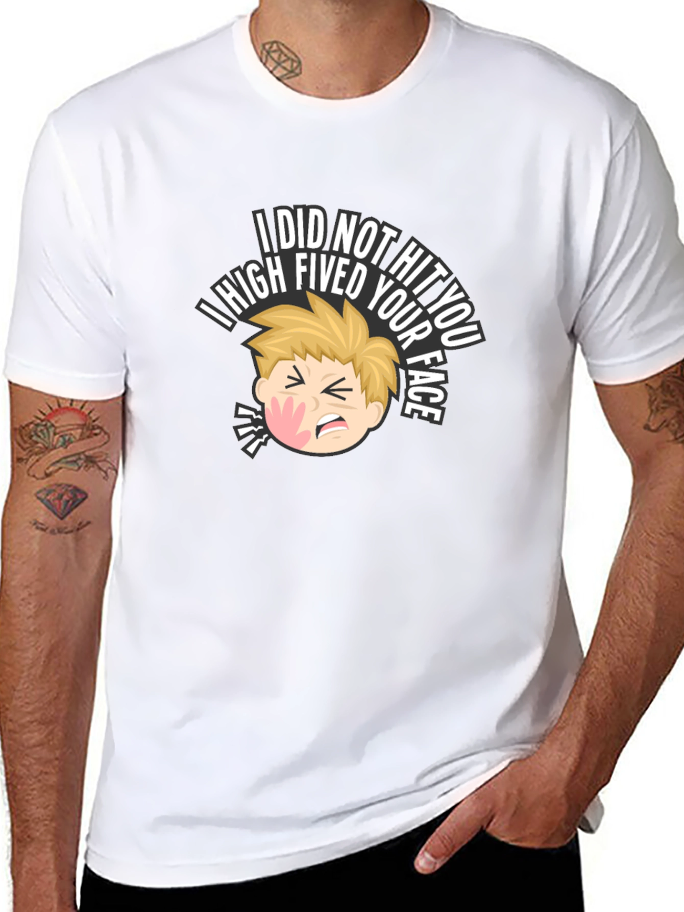 I High Fived Your Face Black T-Shirt