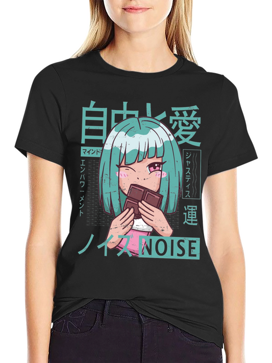 Anime Girl Chocolate T-Shirt - Unique Graphic Tee