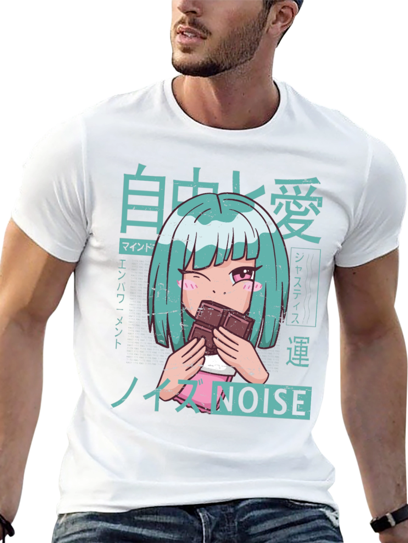 Anime Girl Chocolate T-Shirt - Unique Graphic Tee