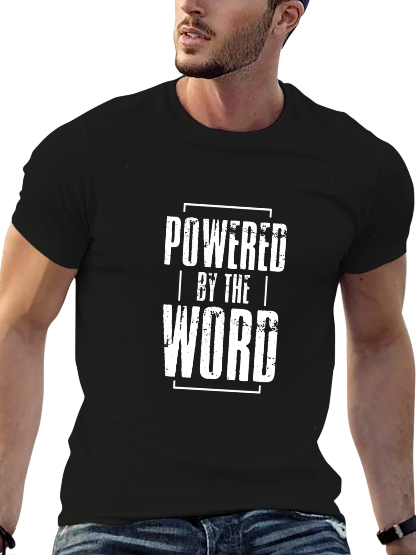 Powered by the Word Black T-Shirt