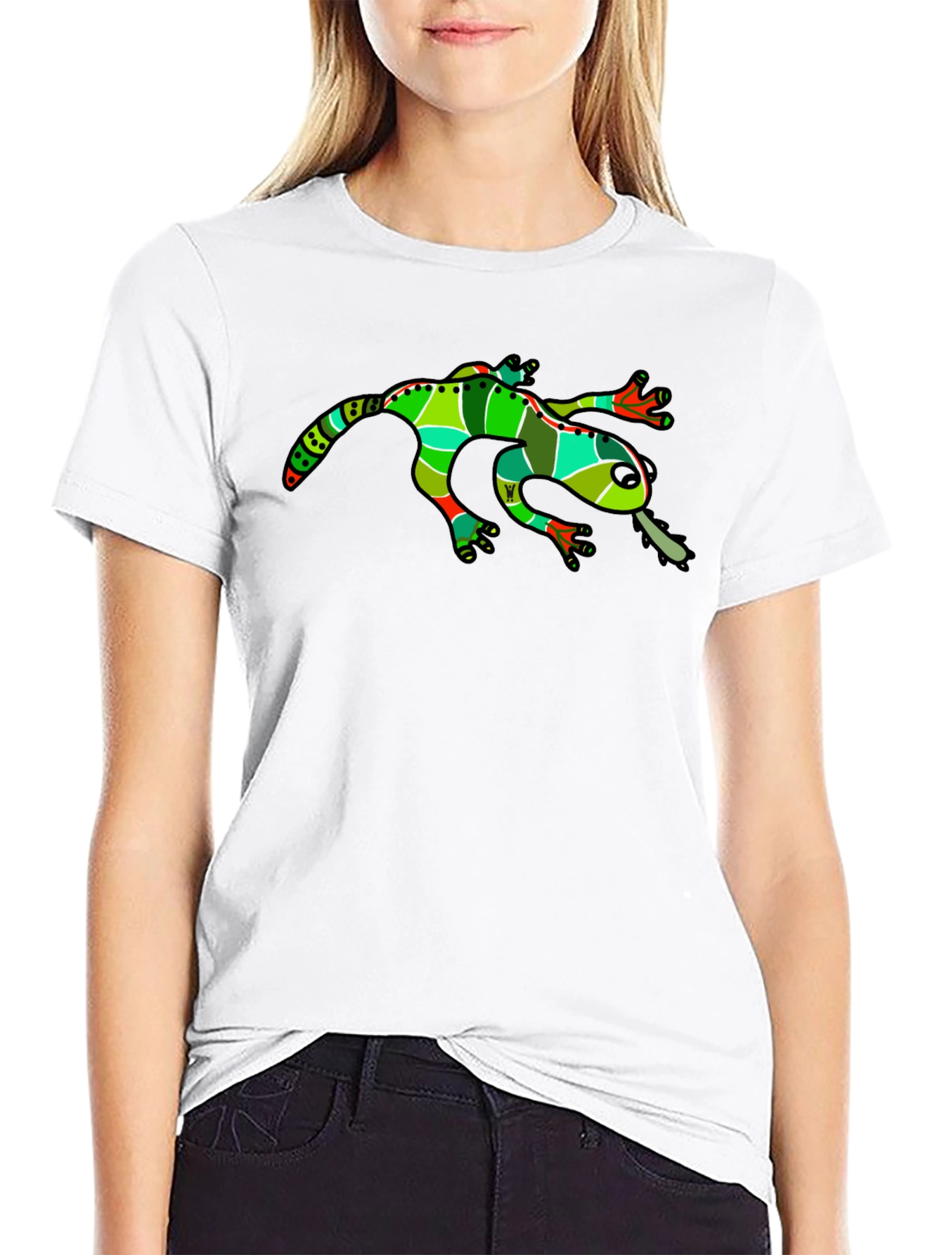 Funky Frog Graphic Tee - Black Cotton T-Shirt