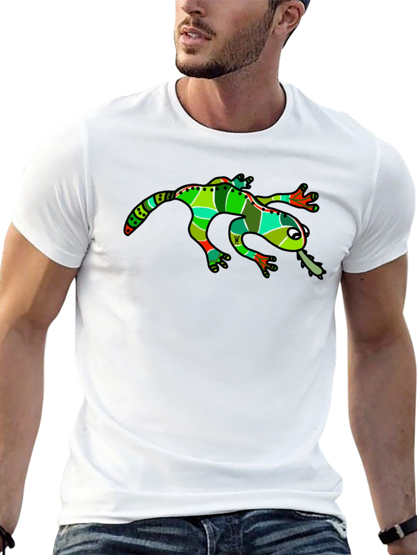 Funky Frog Graphic Tee - Black Cotton T-Shirt