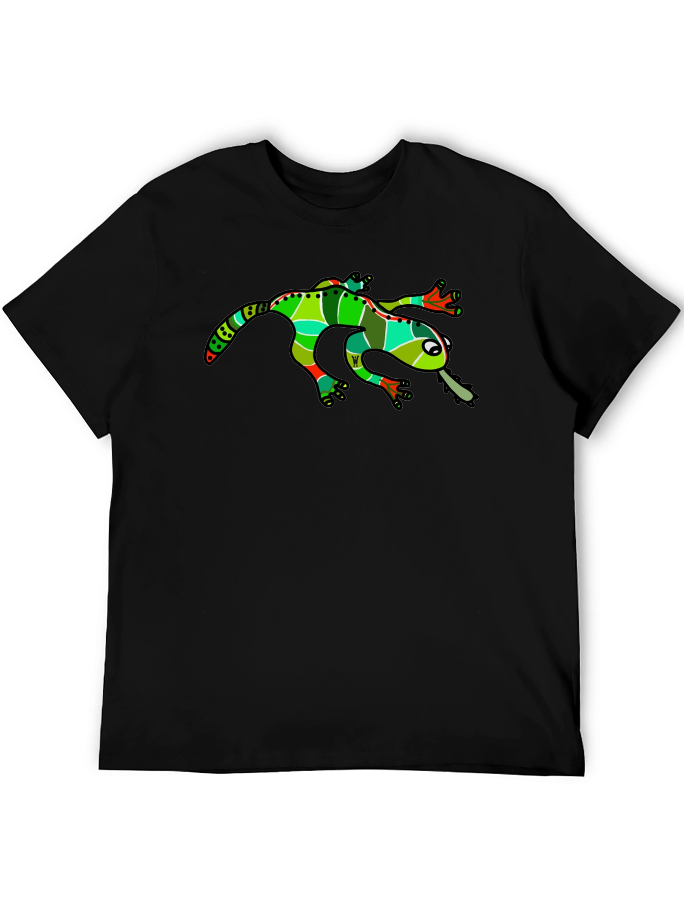 Funky Frog Graphic Tee - Black Cotton T-Shirt