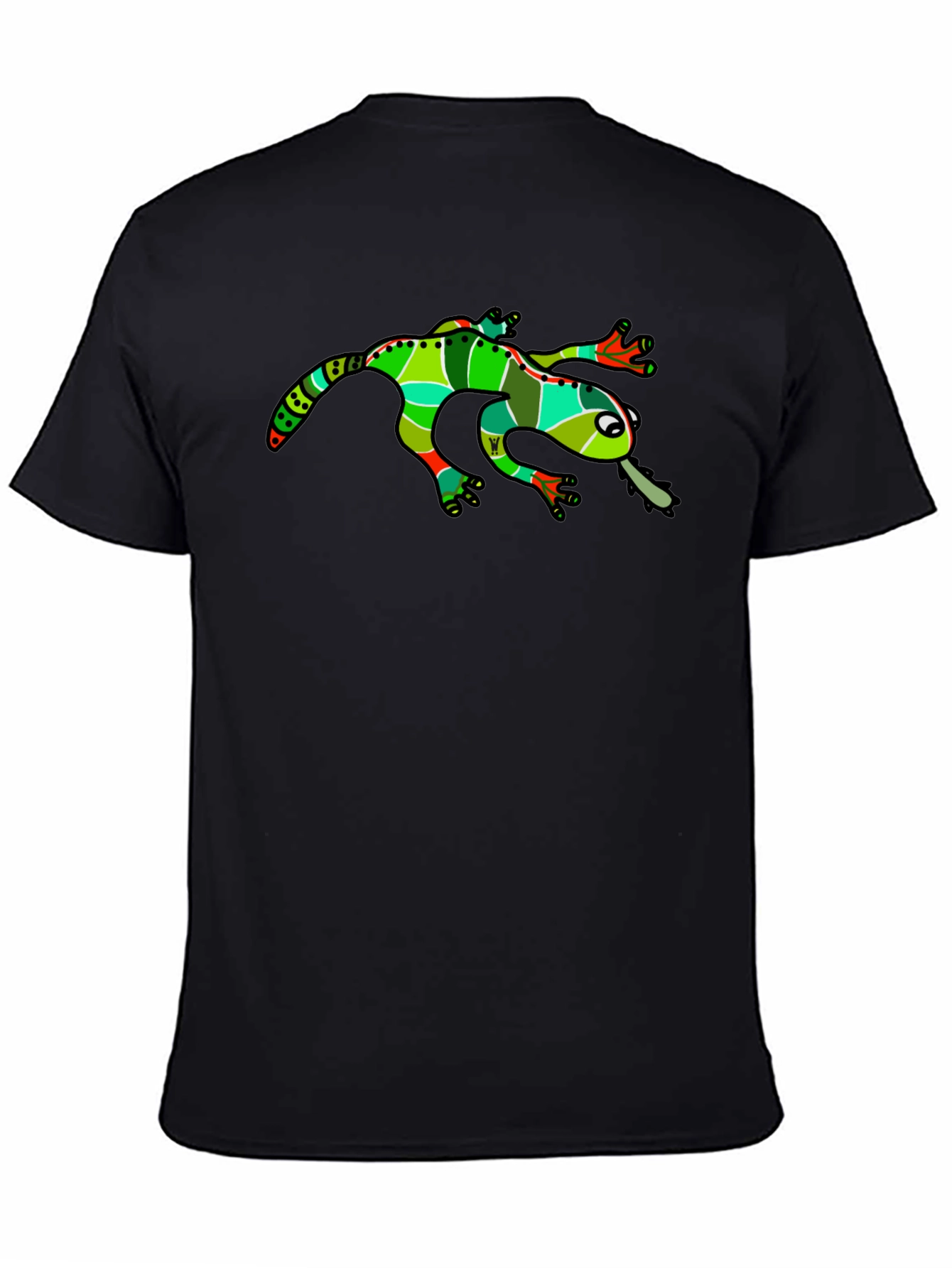 Funky Frog Graphic Tee - Black Cotton T-Shirt