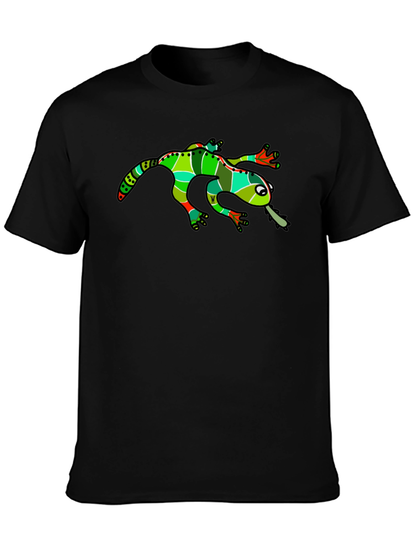 Funky Frog Graphic Tee - Black Cotton T-Shirt