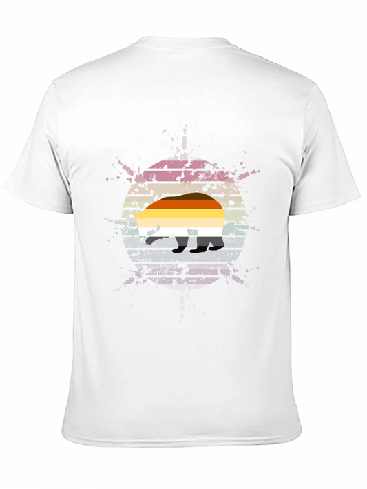 Retro Bear Pride T-Shirt - Black Cotton Blend