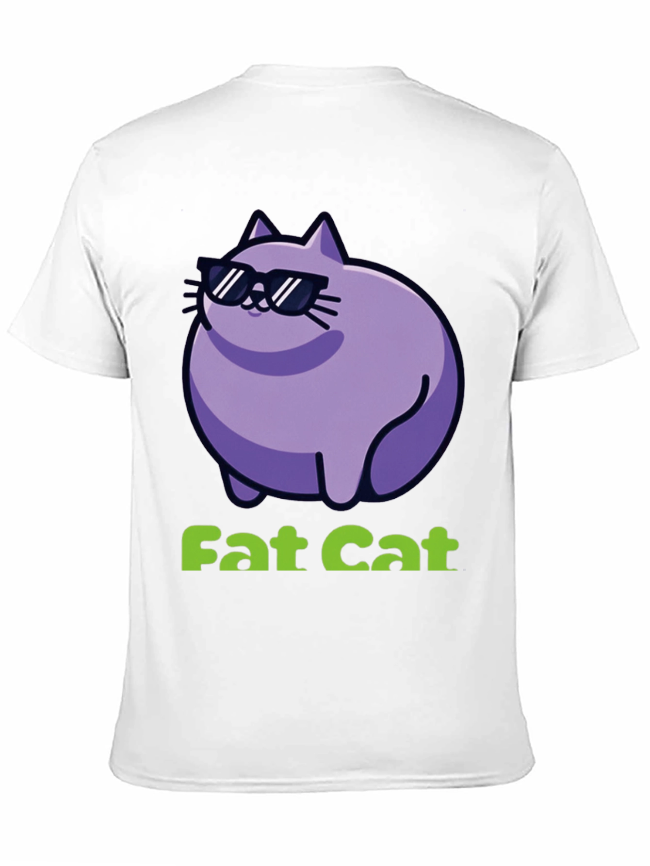 Cool Fat Cat Graphic T-Shirt - Black