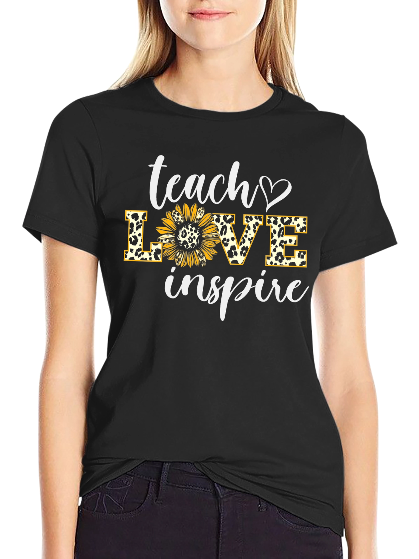 Teach Love Inspire Sunflower Graphic Tee