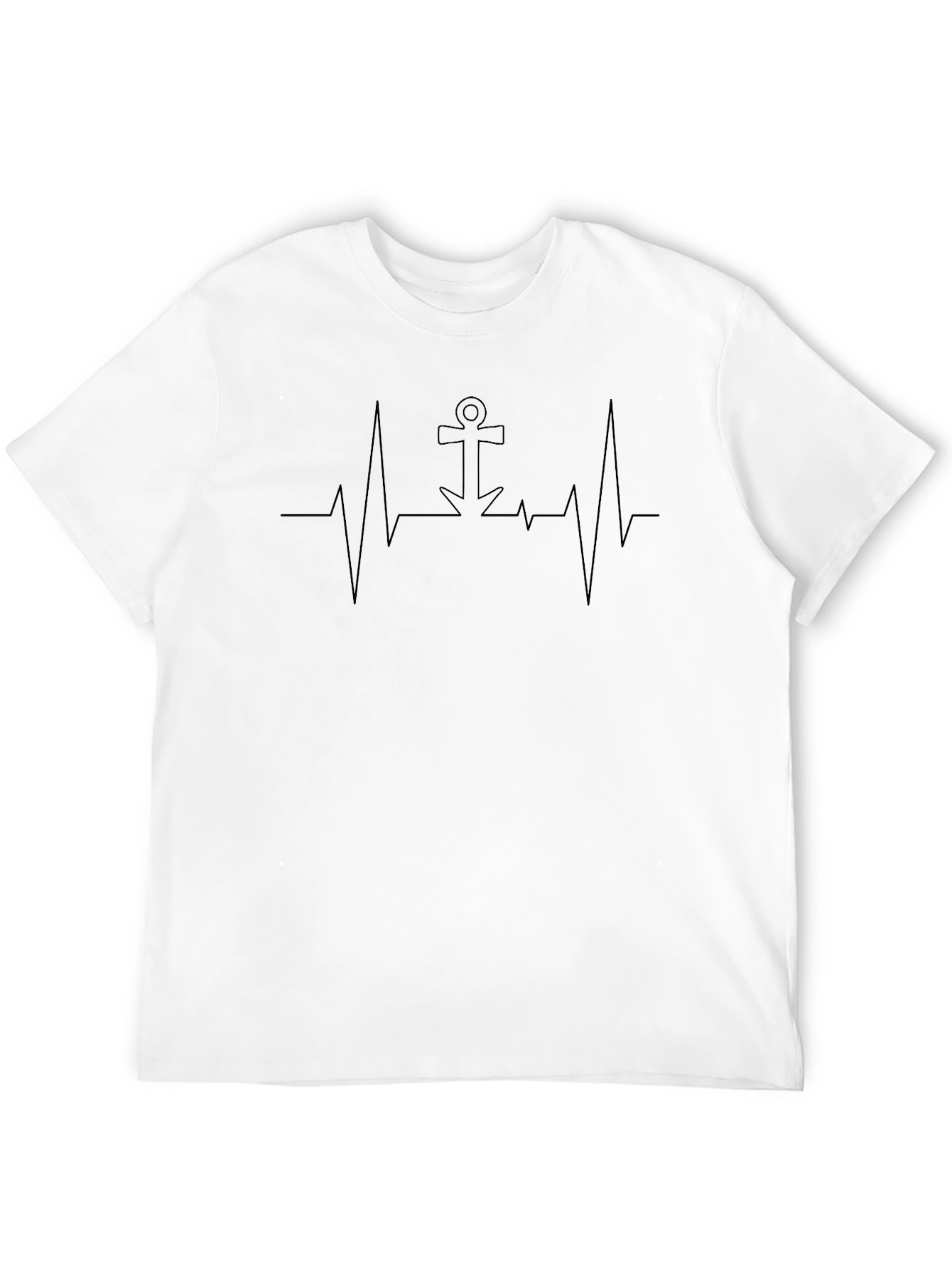 Anchor Heartbeat Graphic Tee - Stylish Black T-Shirt