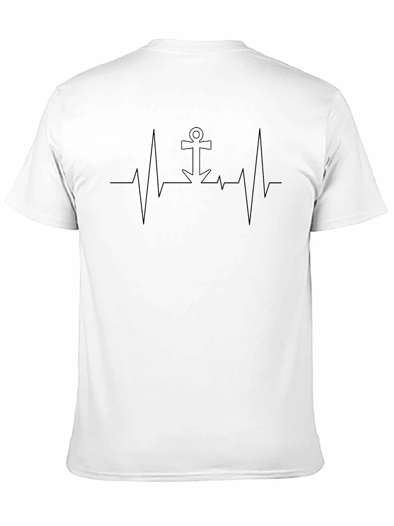 Anchor Heartbeat Graphic Tee - Stylish Black T-Shirt