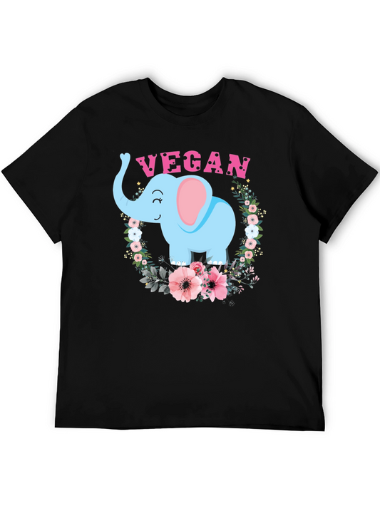 Vegan Elephant Graphic Tee - Cute & Stylish Animal Lover Shirt