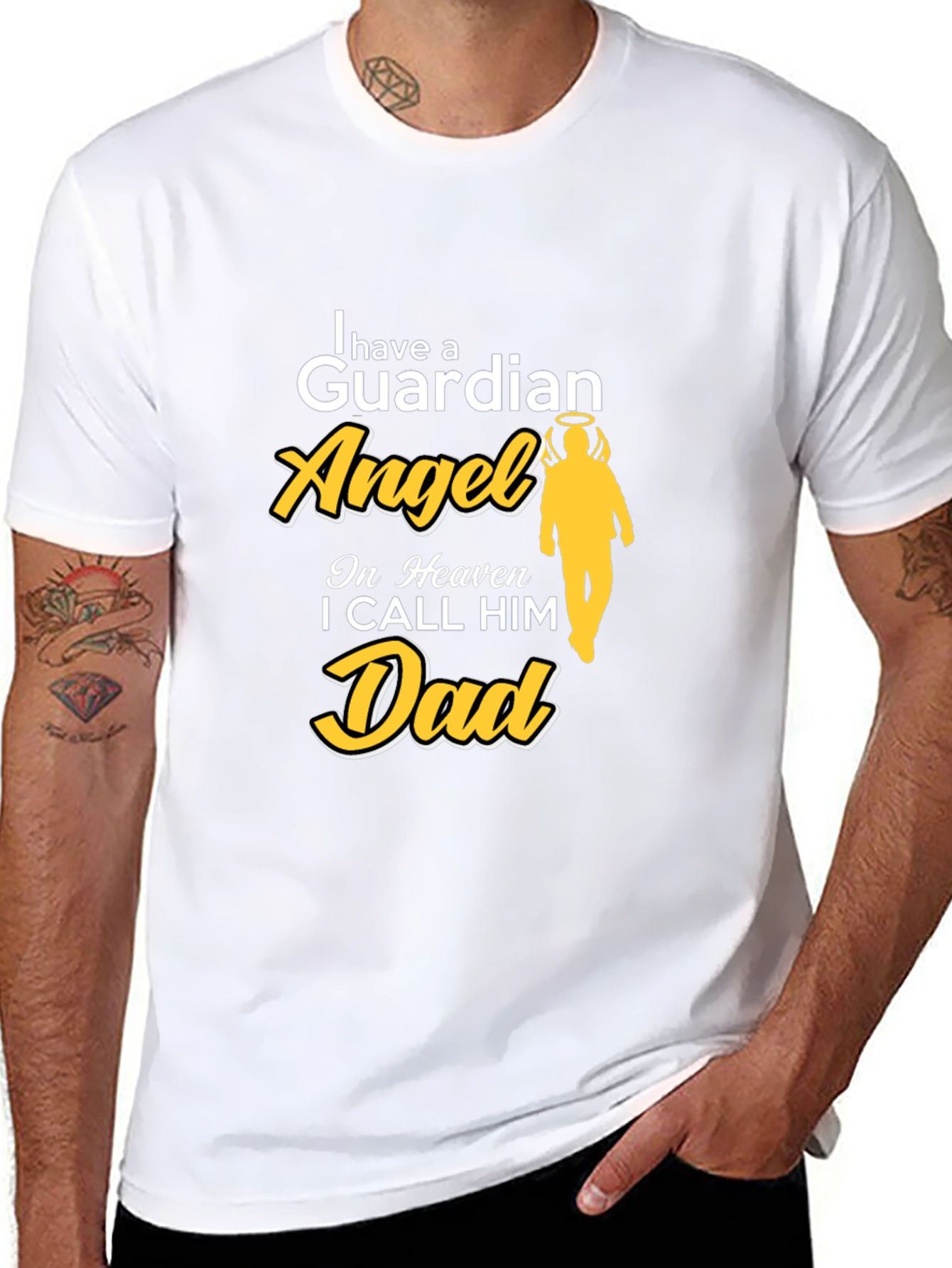 Guardian Angel Dad Memorial T-Shirt