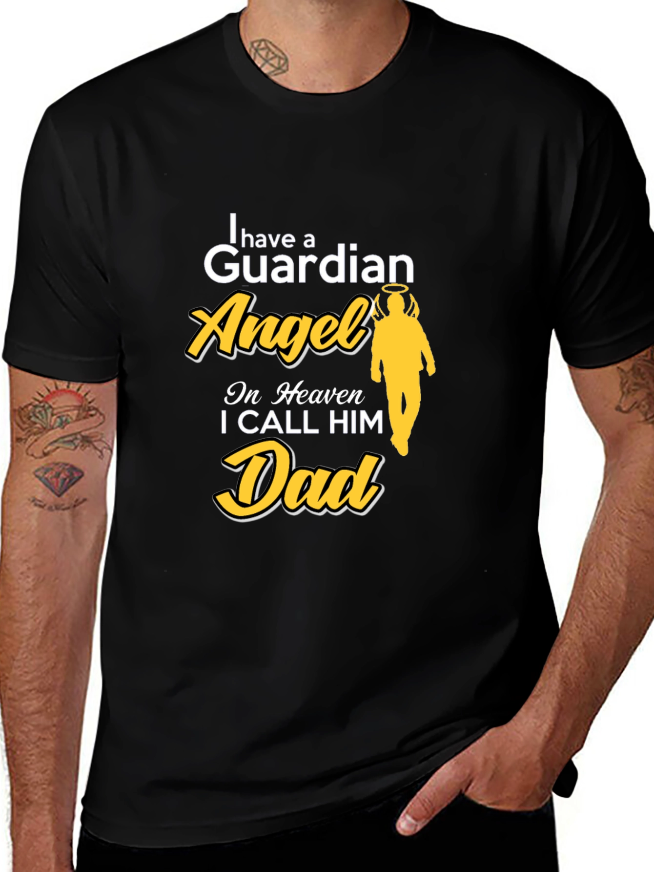 Guardian Angel Dad Memorial T-Shirt