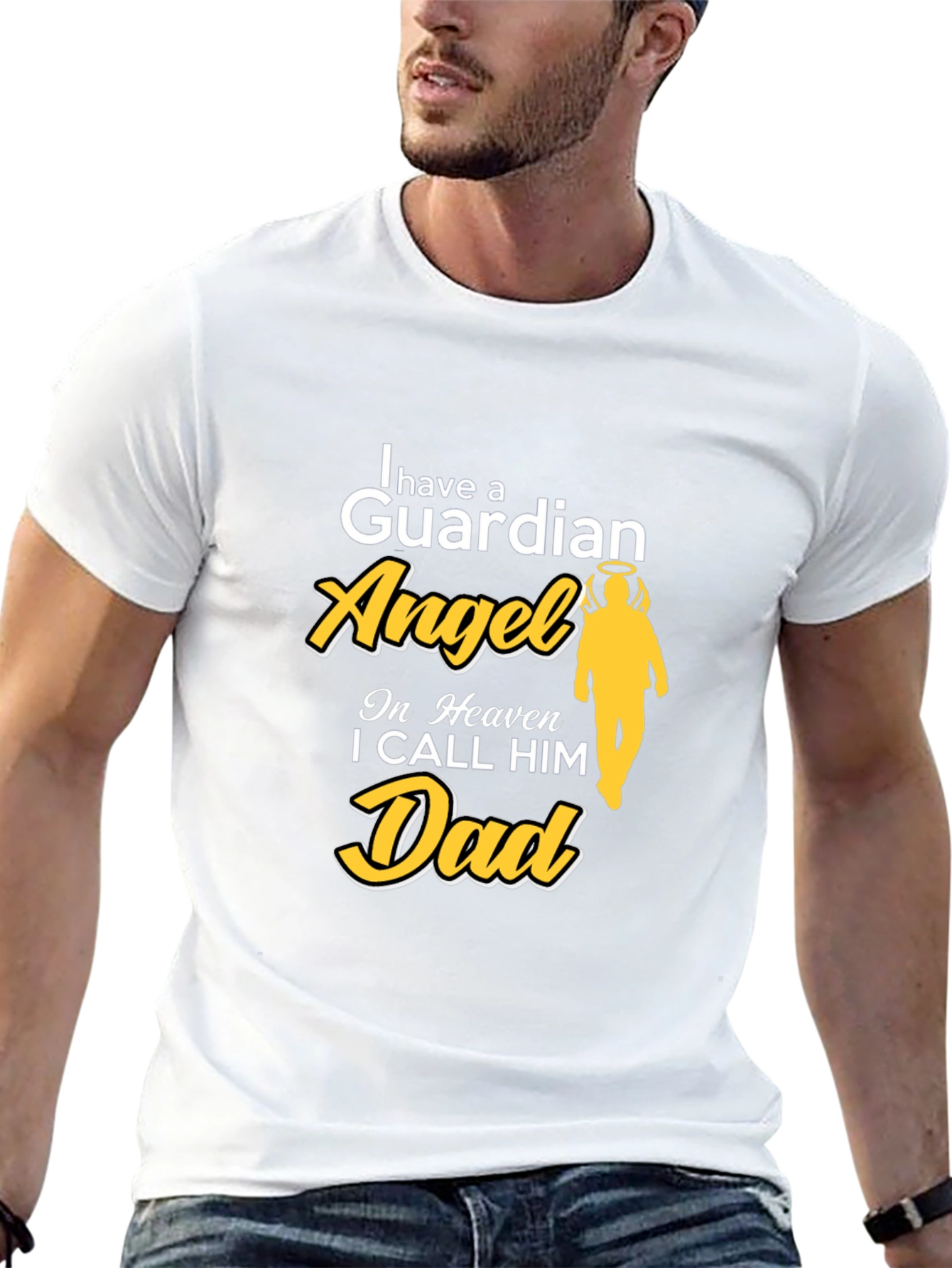 Guardian Angel Dad Memorial T-Shirt