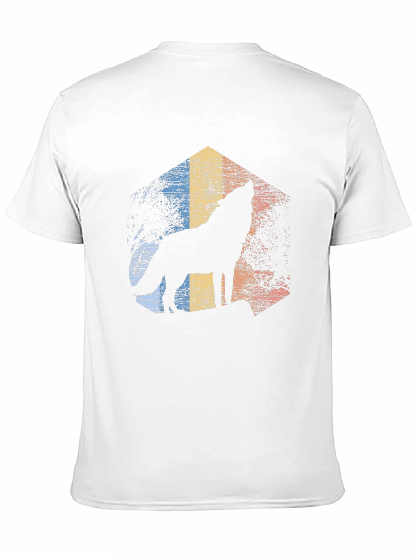 Wolf Howl Retro Graphic Tee - Black Cotton Blend