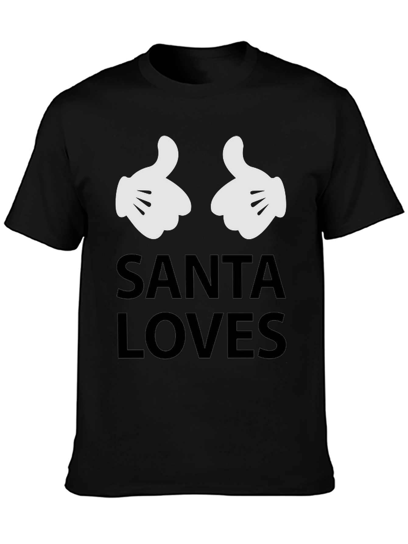 Santa Loves Thumbs Up T-Shirt - Holiday Fun!