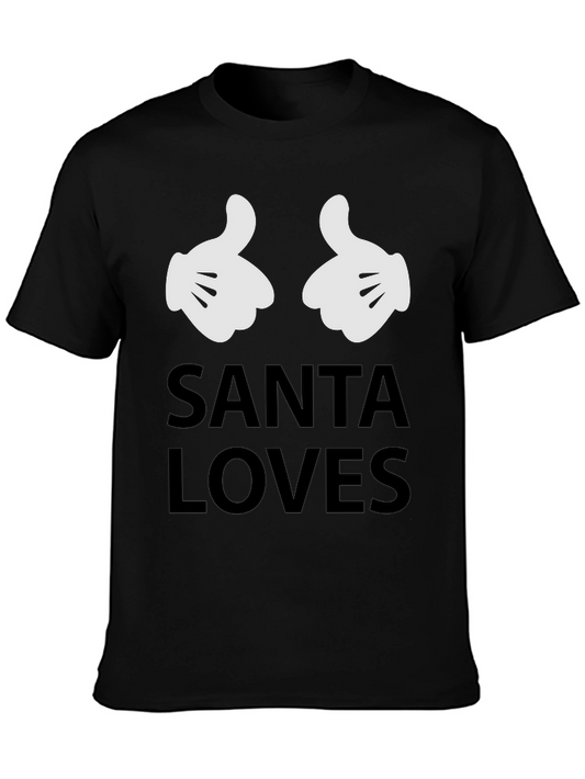 Santa Loves Thumbs Up T-Shirt - Holiday Fun!