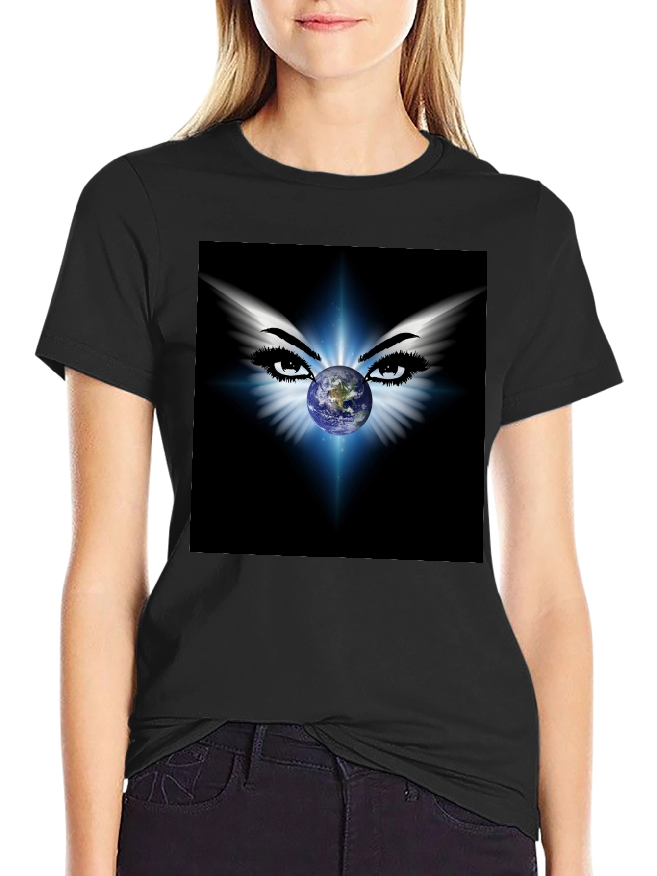 Earth Eyes Graphic Tee - Black