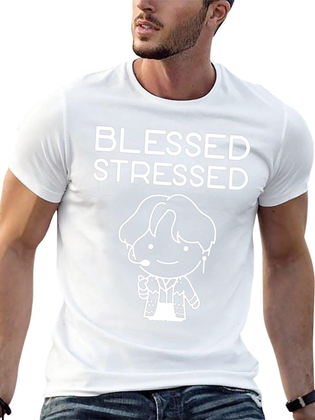 Blessed Stressed Graphic T-Shirt - Unisex Cotton Tee