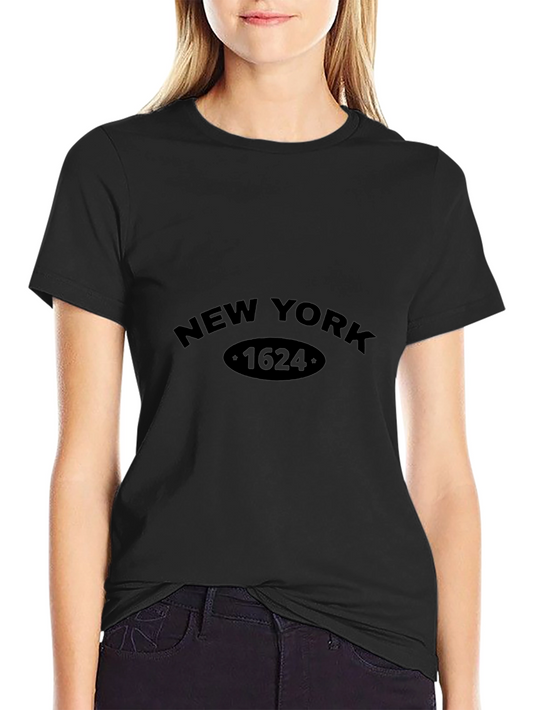 New York 1624 Black Graphic Tee