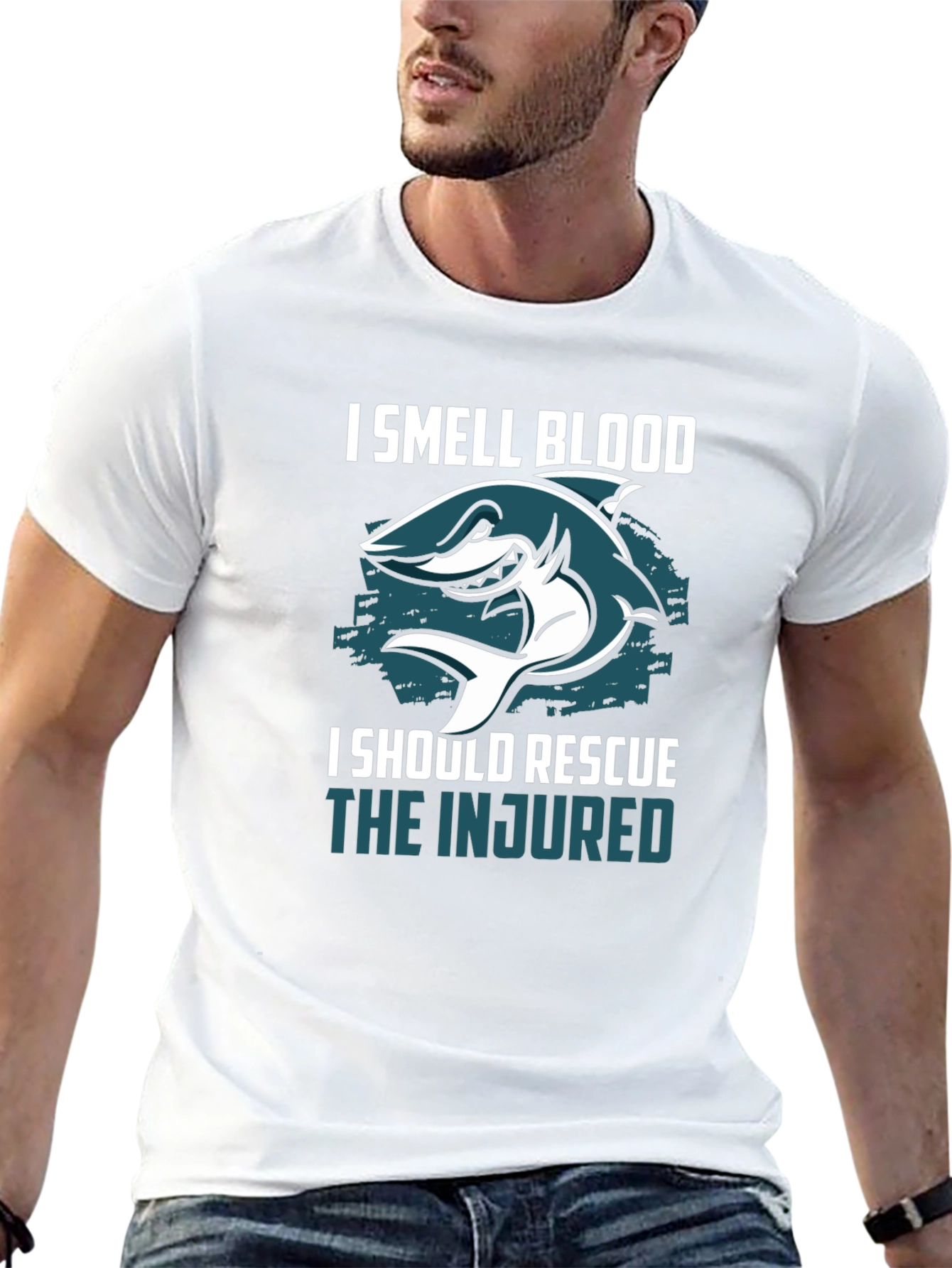 I Smell Blood Rescue Shark Graphic Tee