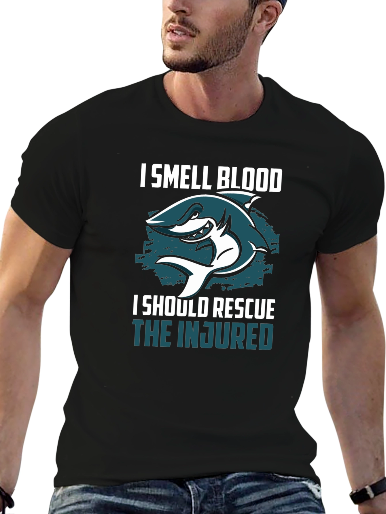 I Smell Blood Rescue Shark Graphic Tee