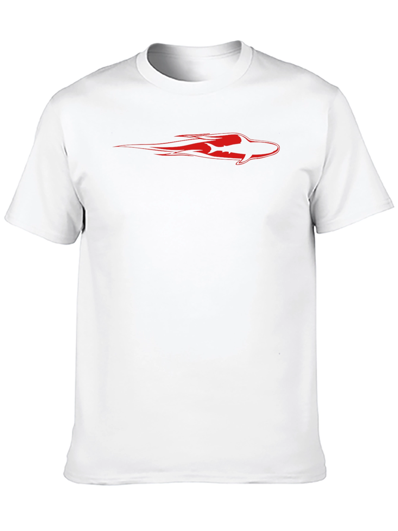 Red Shark Graphic Black T-Shirt