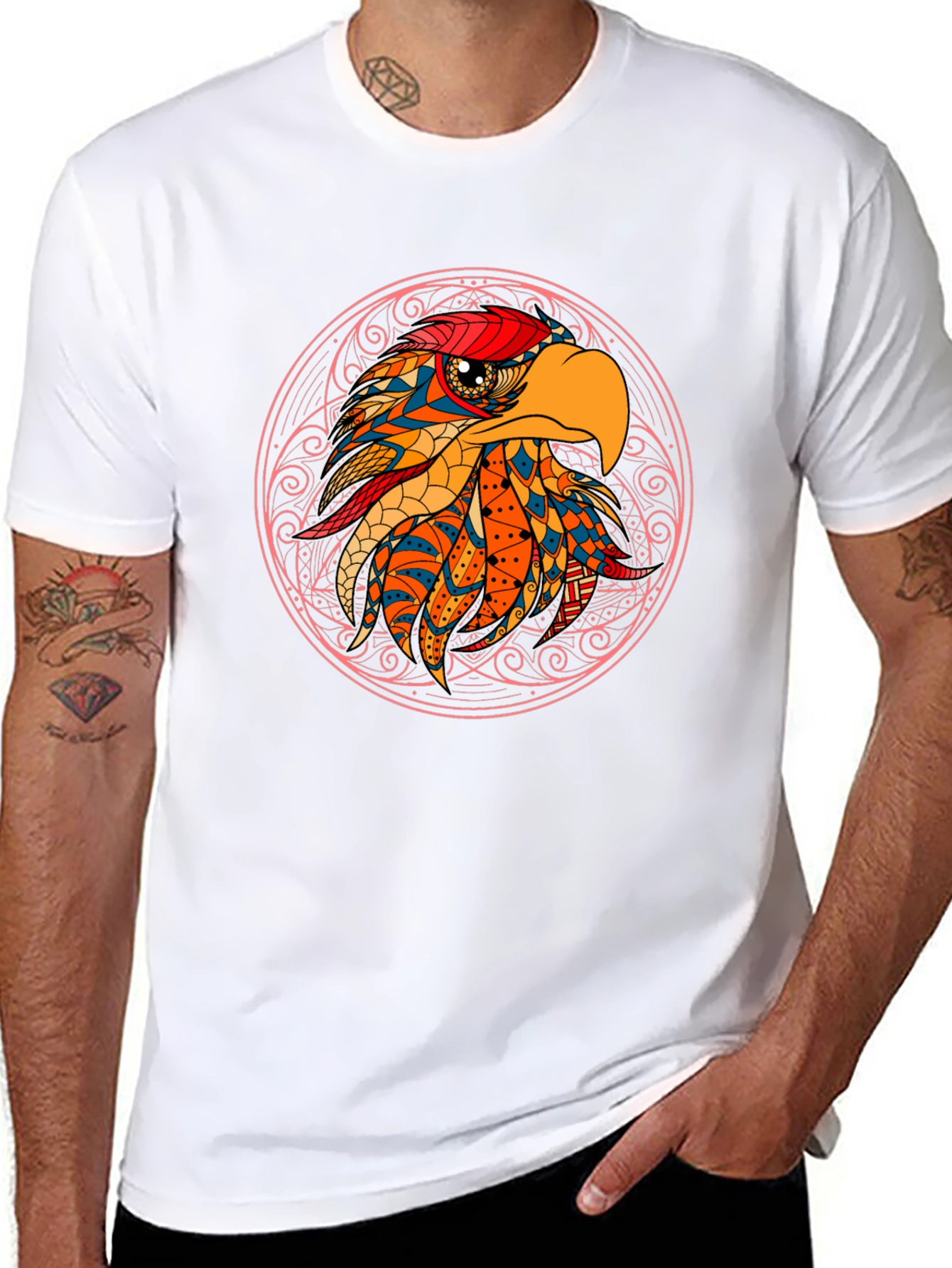 Eagle Mandala Graphic Tee - Black