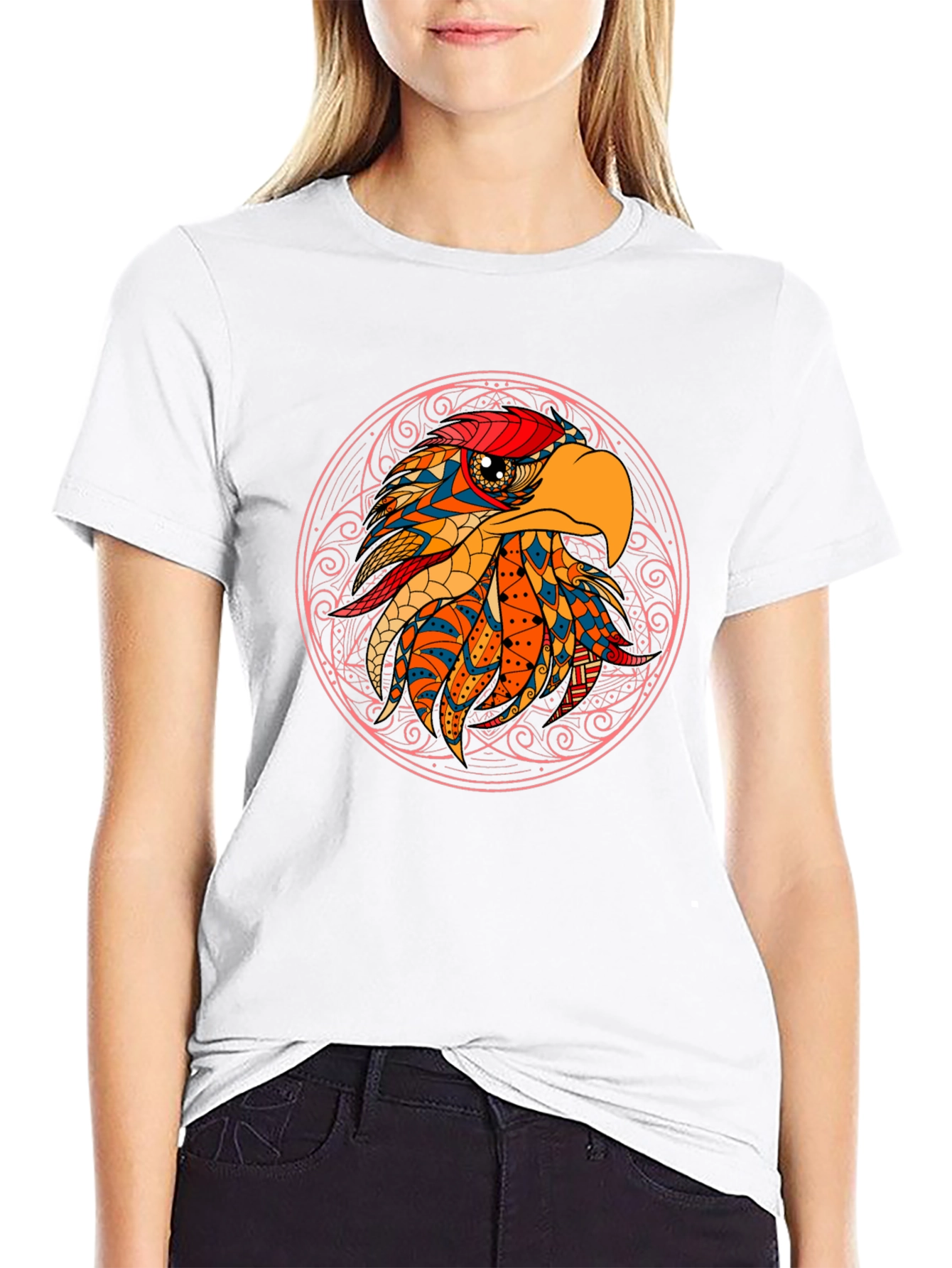 Eagle Mandala Graphic Tee - Black