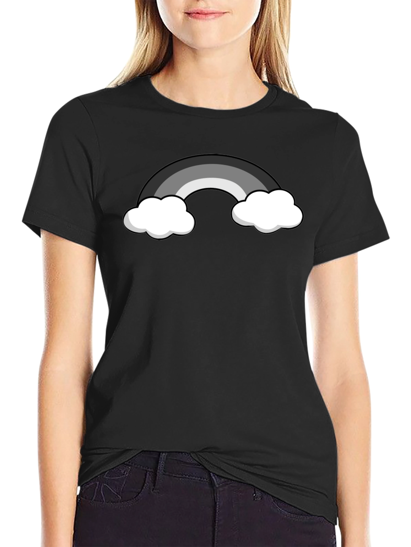 Monochrome Rainbow Graphic T-Shirt