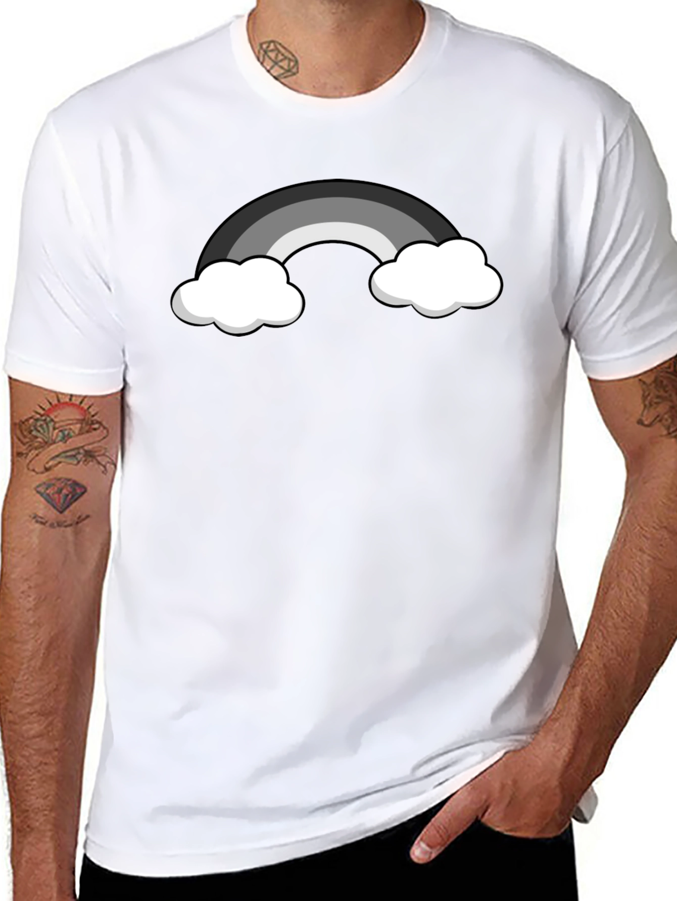 Monochrome Rainbow Graphic T-Shirt