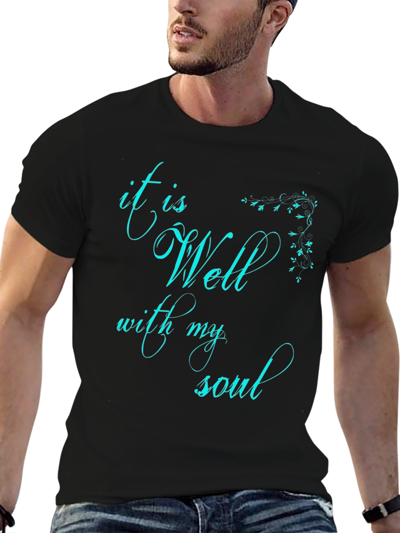 It Is Well With My Soul Black Graphic Tee