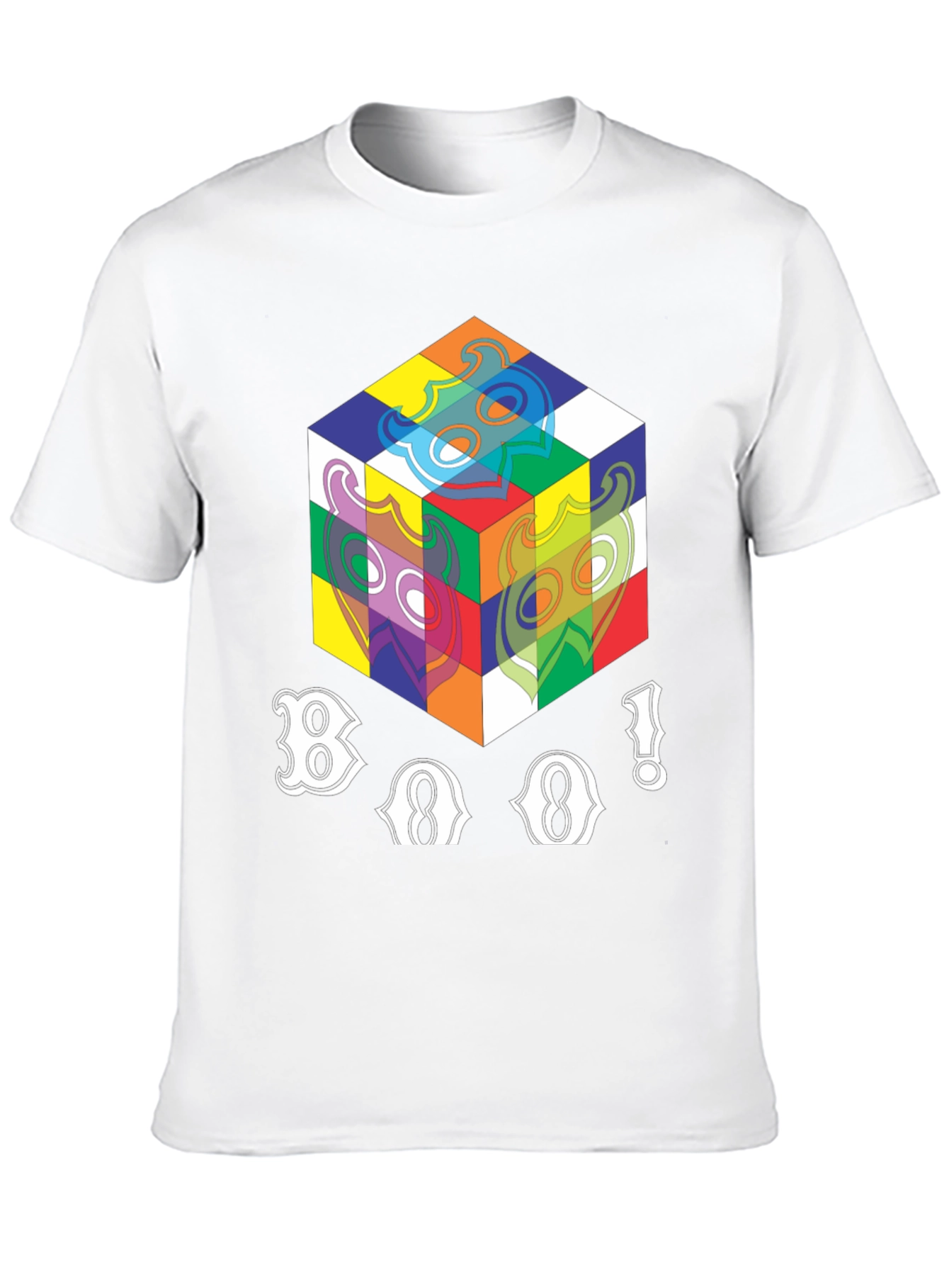 Abstract Cube Graphic T-Shirt - Black