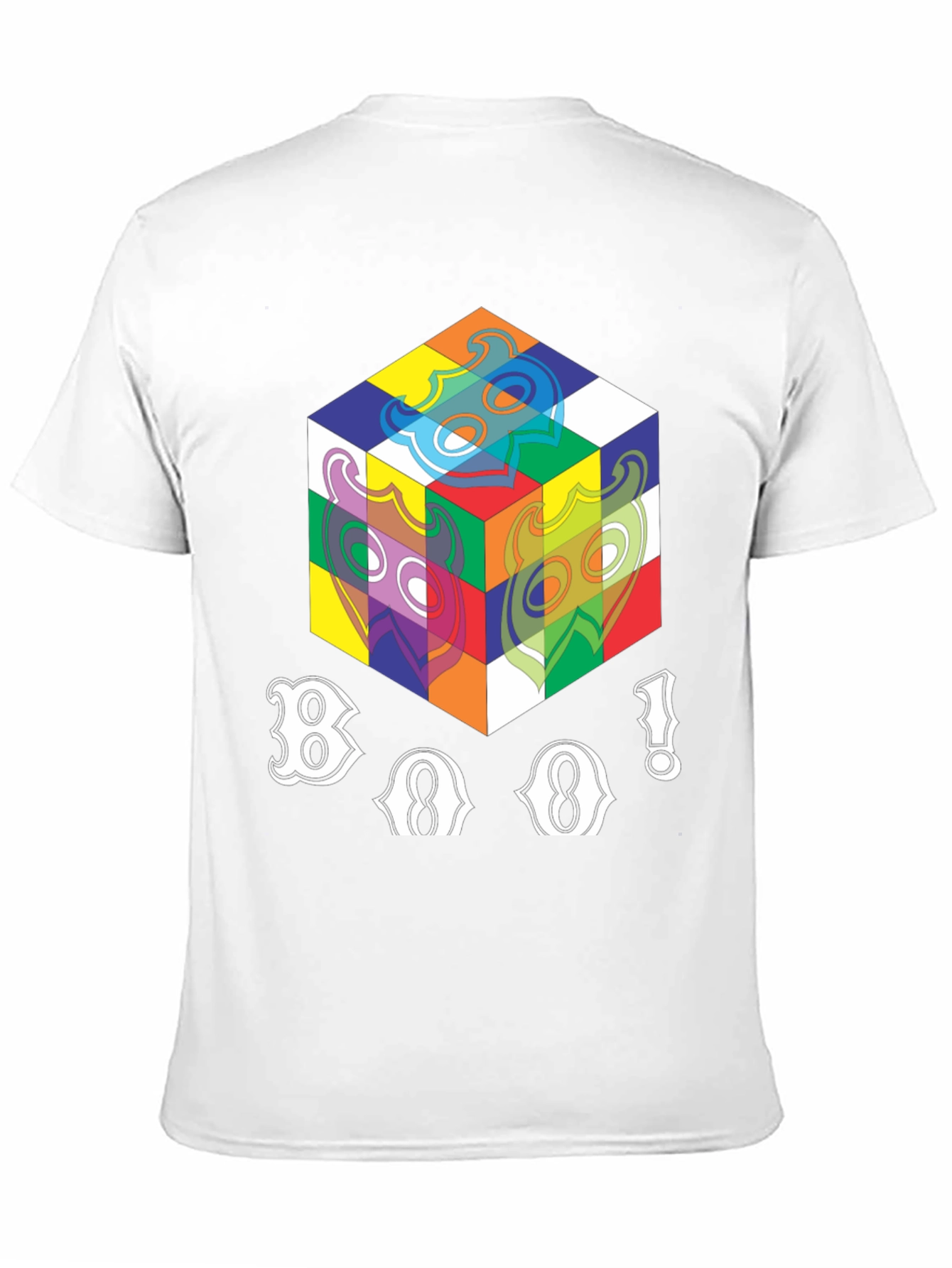 Abstract Cube Graphic T-Shirt - Black