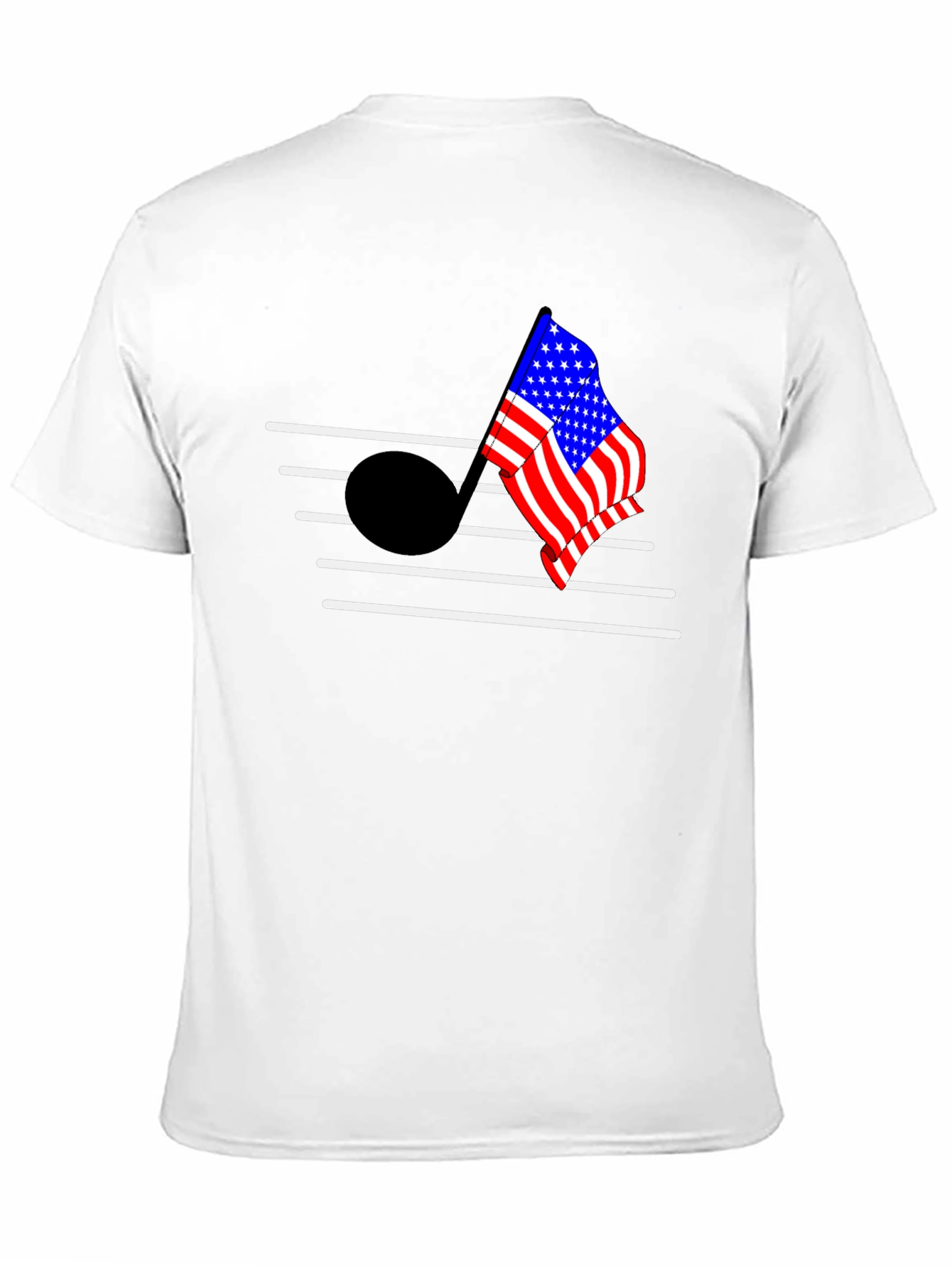 American Flag Music Note Graphic T-Shirt