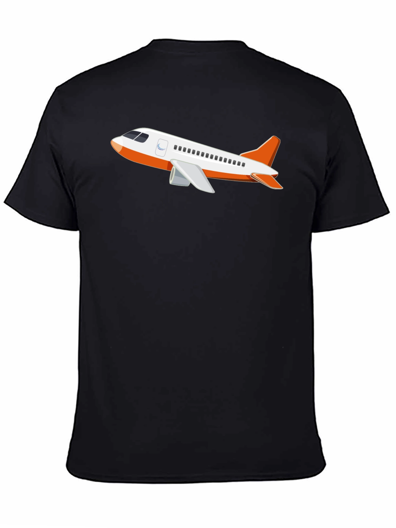 Airplane Graphic T-Shirt - Black Crew Neck Tee