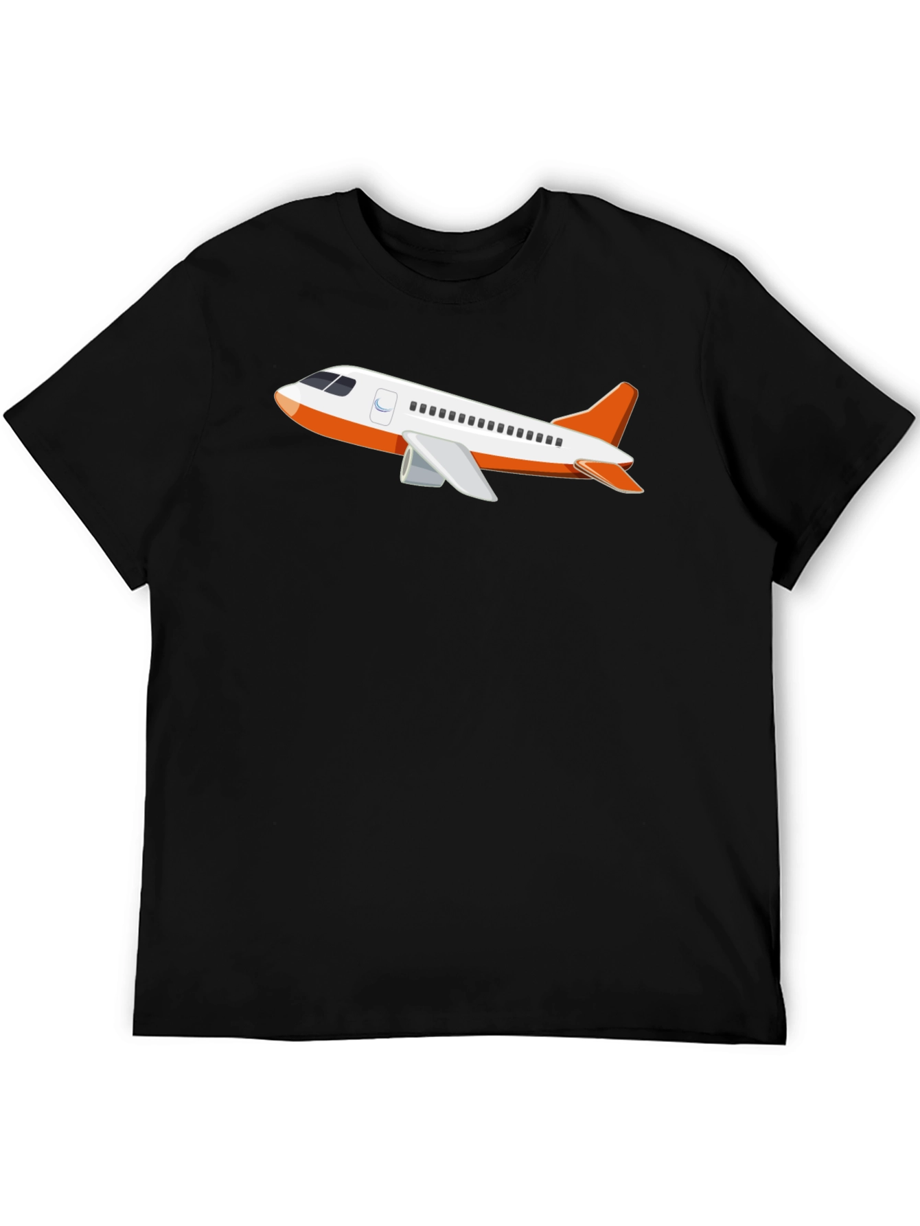 Airplane Graphic T-Shirt - Black Crew Neck Tee